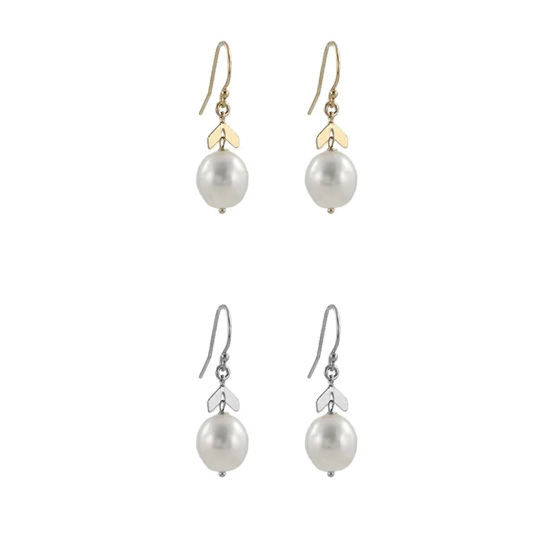 Chevron Pearl Earrings