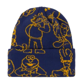 Classic Grip Confused Character Beanie Navy/Yellow