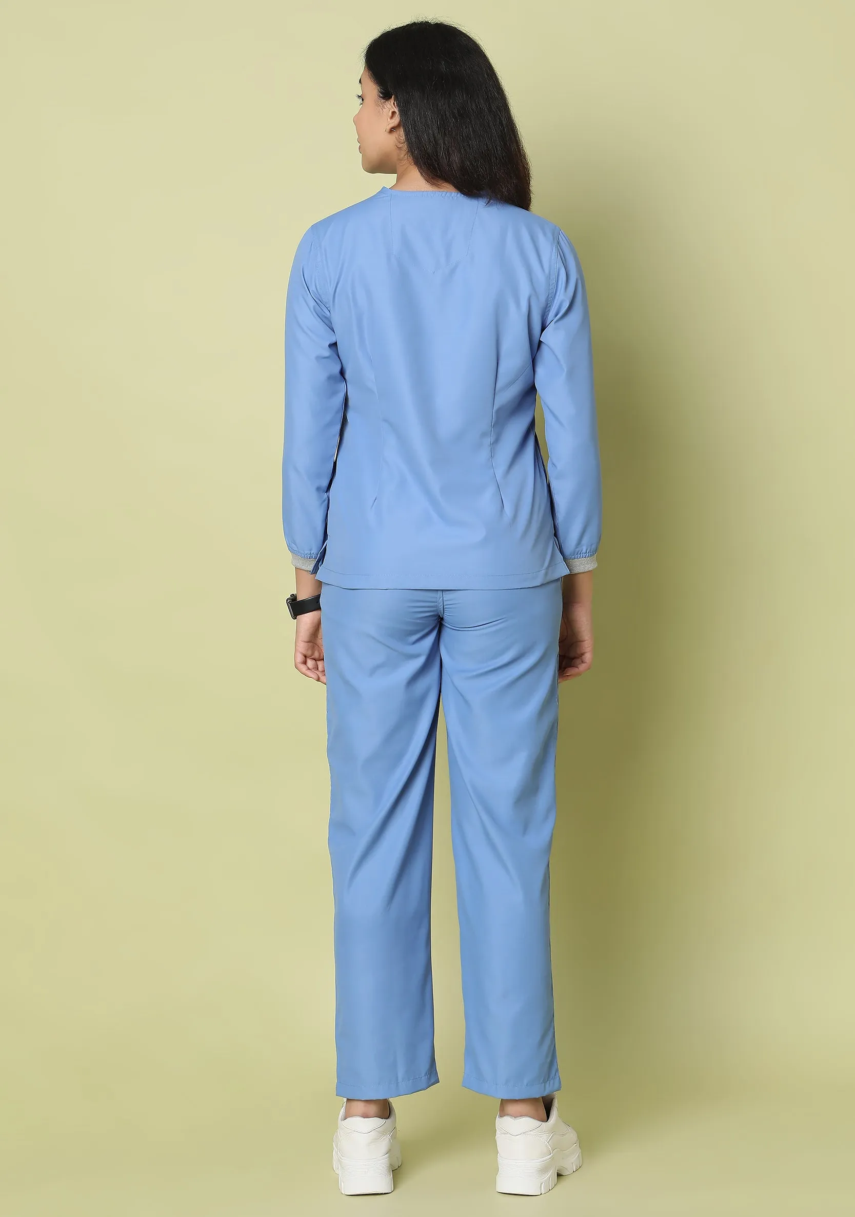 Classic Women's 5-Pocket Longsleeves (Ceil Blue) Scrub