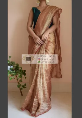 Copper Zari Tissue Saree