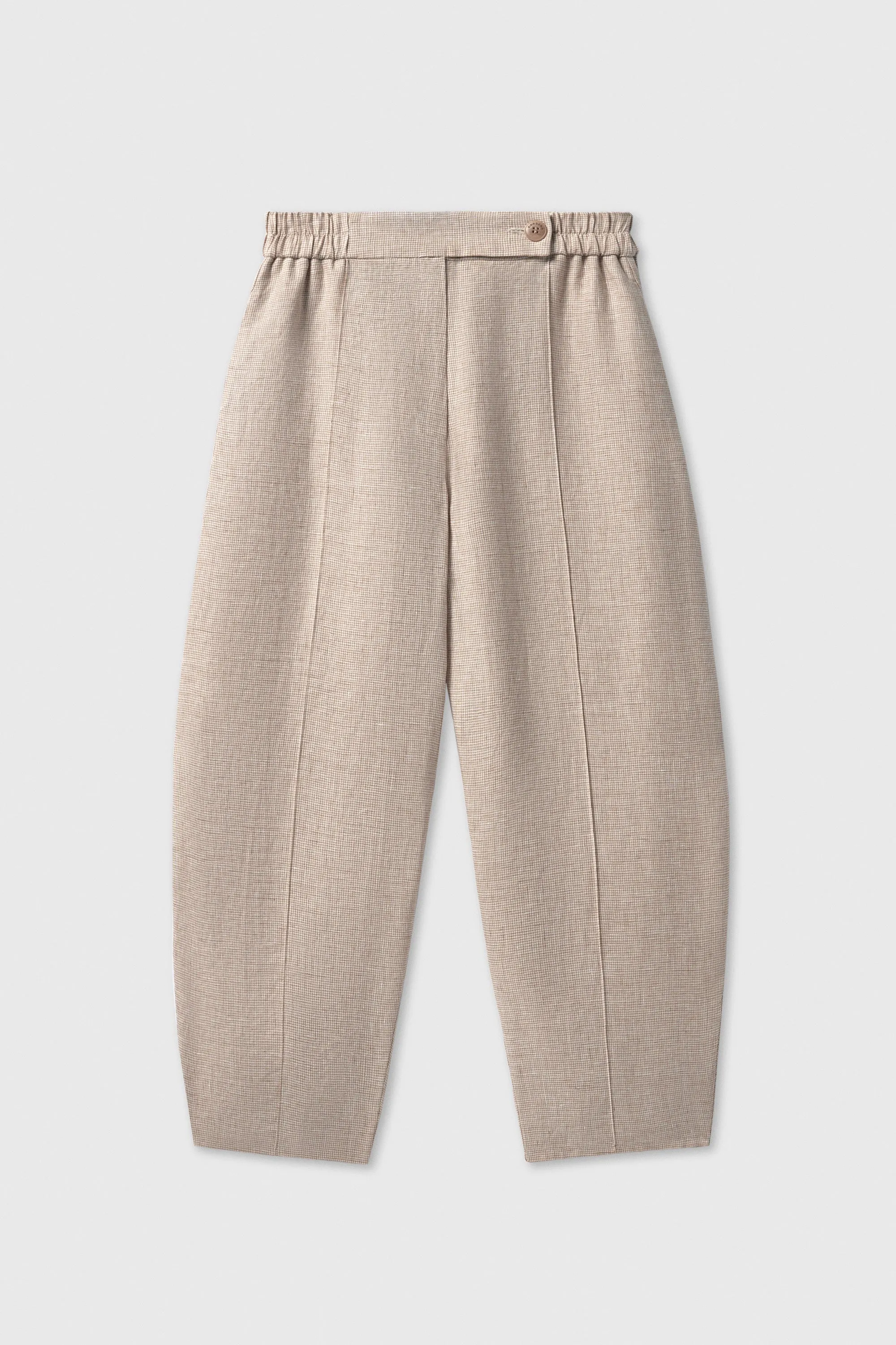 Cordera - Melange Linen Curved Pants