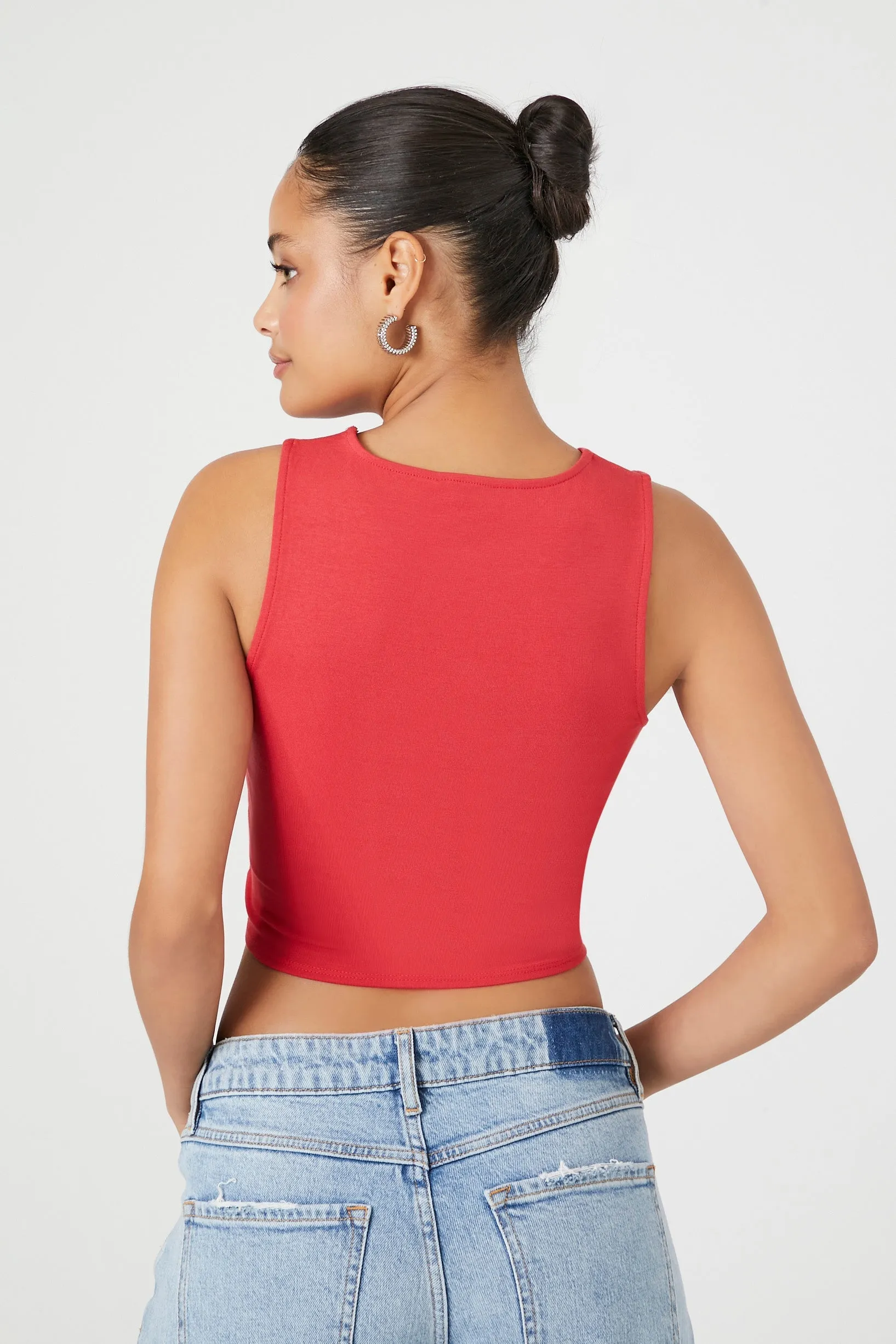 Cropped Rib-Knit Tank Top