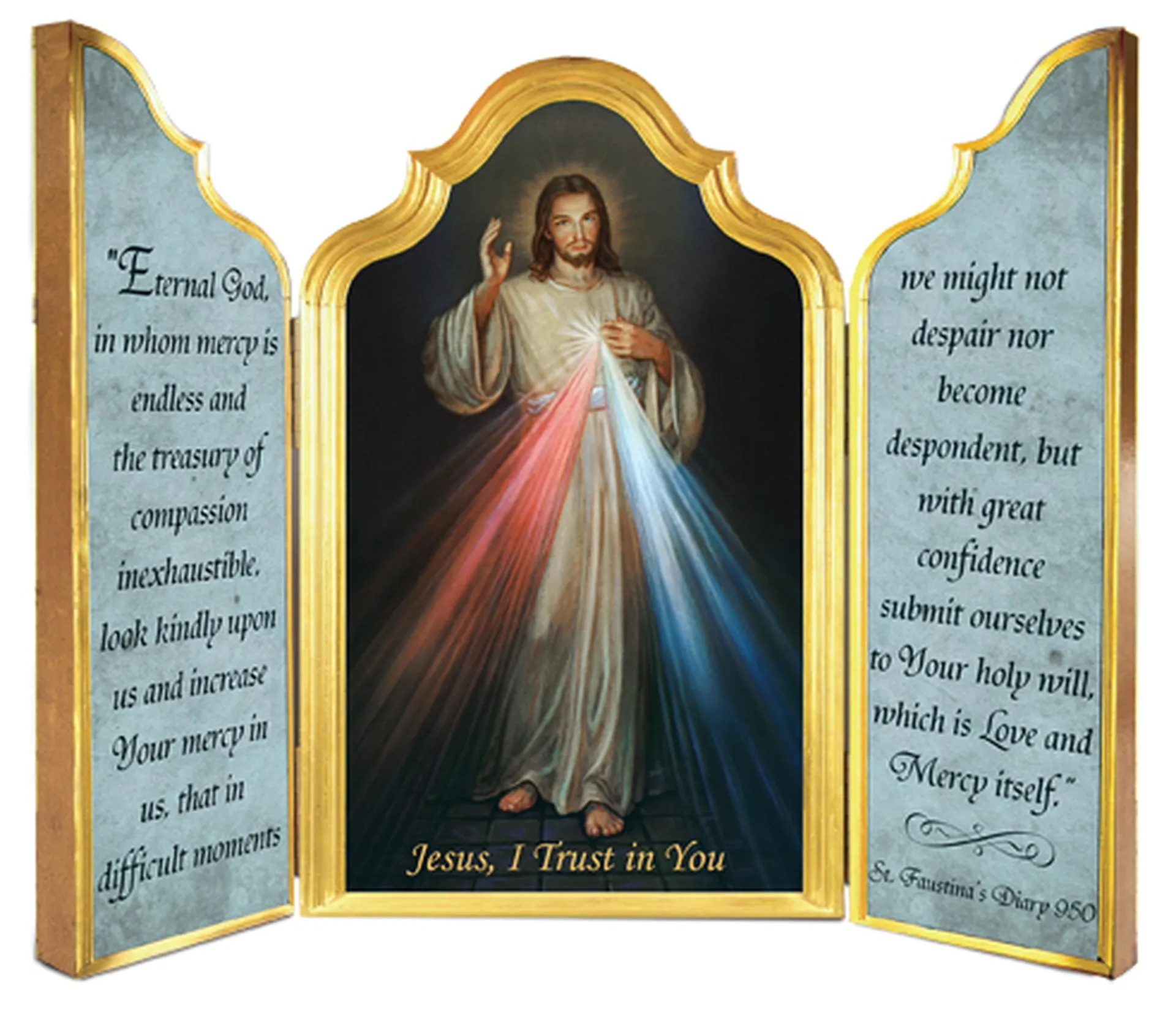 Divine Mercy Triptych Plaque