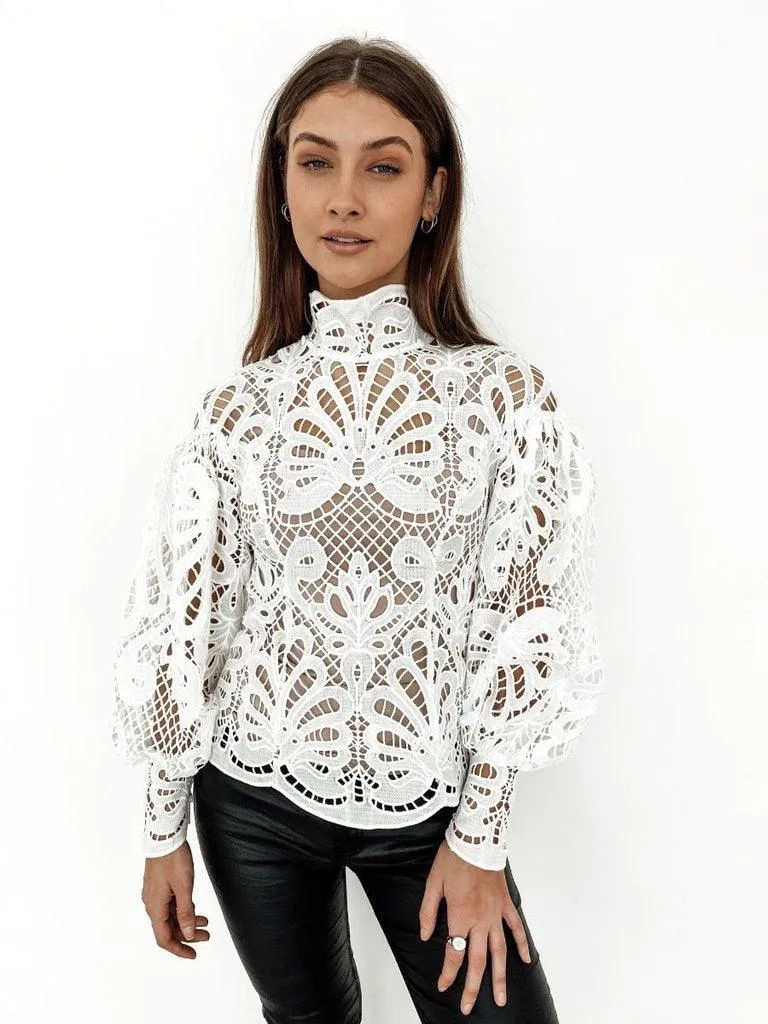 Elizabeth Lace Blouse - White