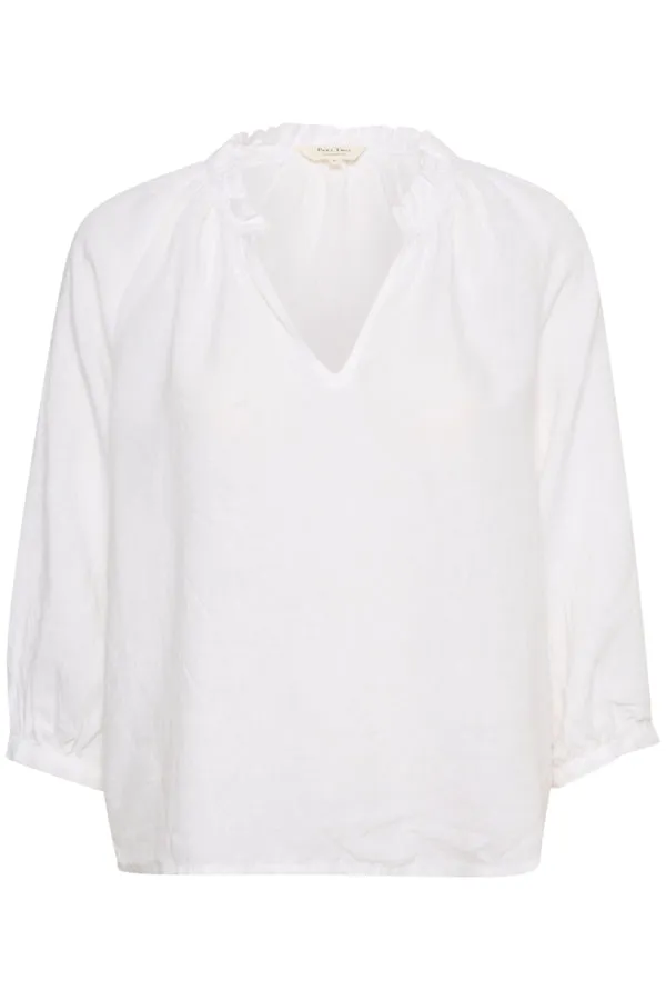 ELODY LINEN BLOUSE (BRIGHT WHITE) - PART TWO