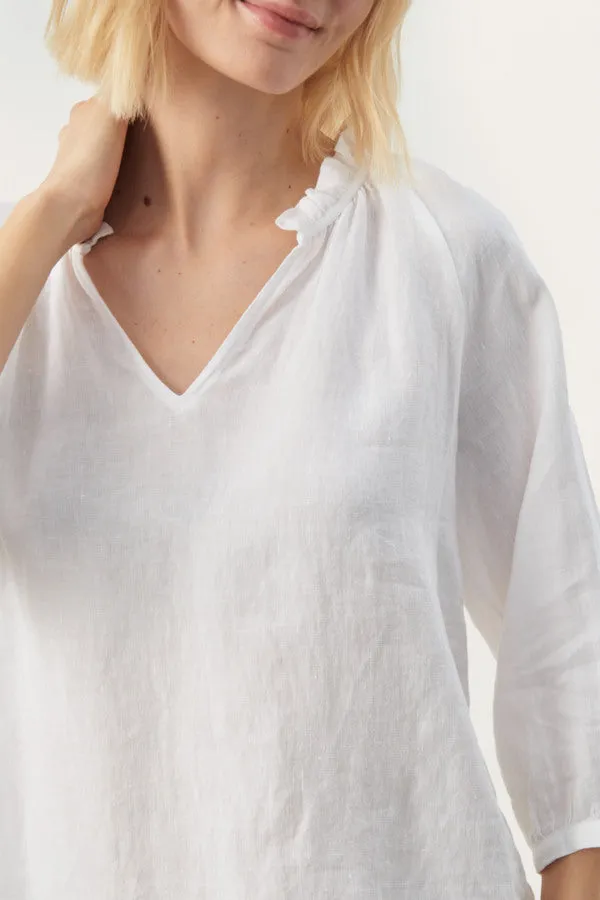 ELODY LINEN BLOUSE (BRIGHT WHITE) - PART TWO