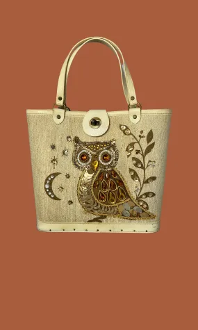 ENID COLLINS Style Owl 60s Jeweled Handbag