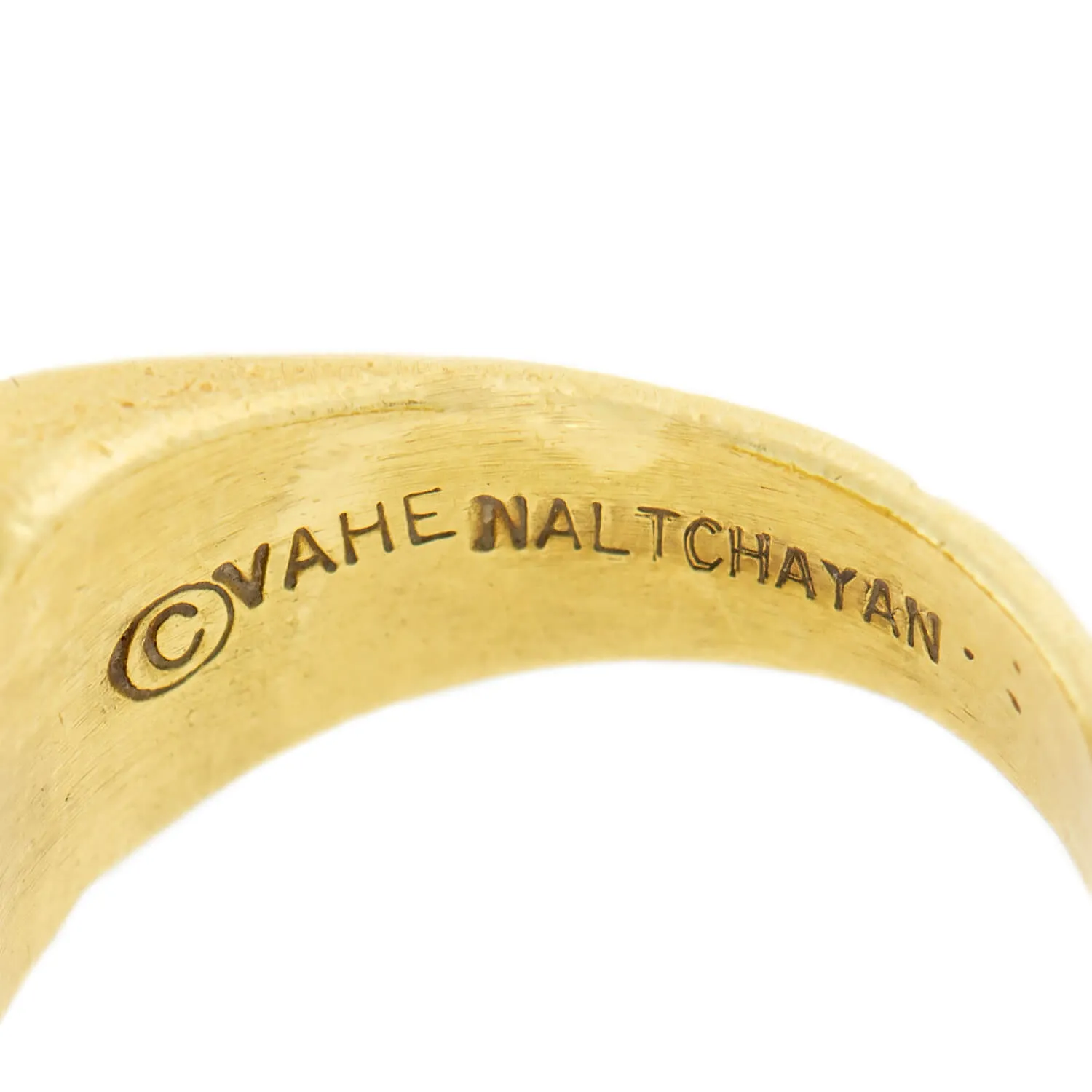 Estate VAHE NALTCHAYAN 18k Carved Onyx Intaglio Ring