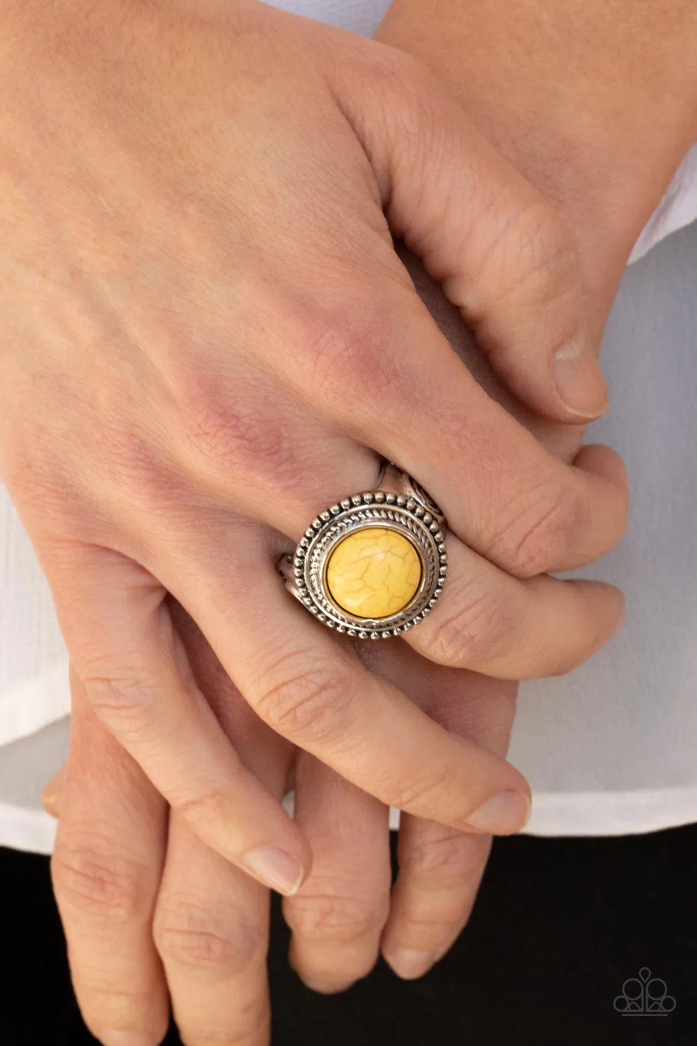 Evolutionary Essence Yellow Stone Ring - Paparazzi Accessories