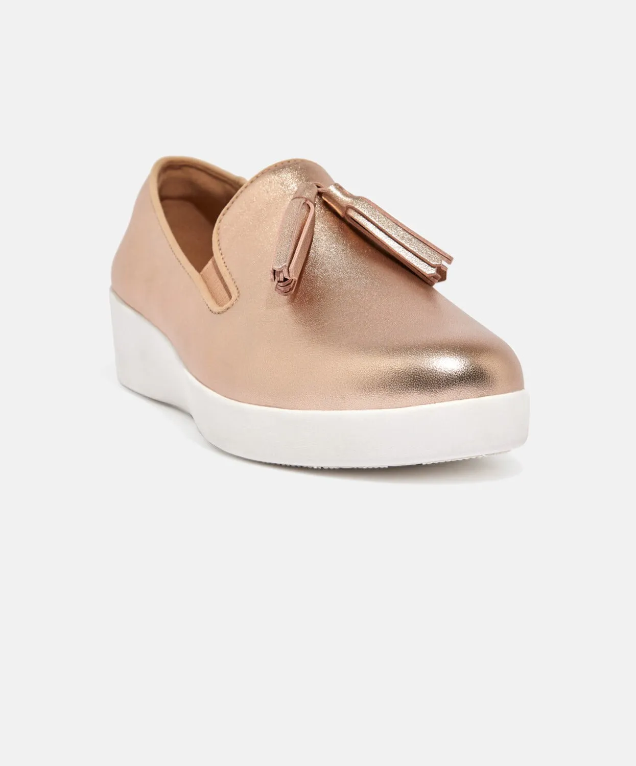 FitFlop Superskate Tassle Rose Gold Loafers