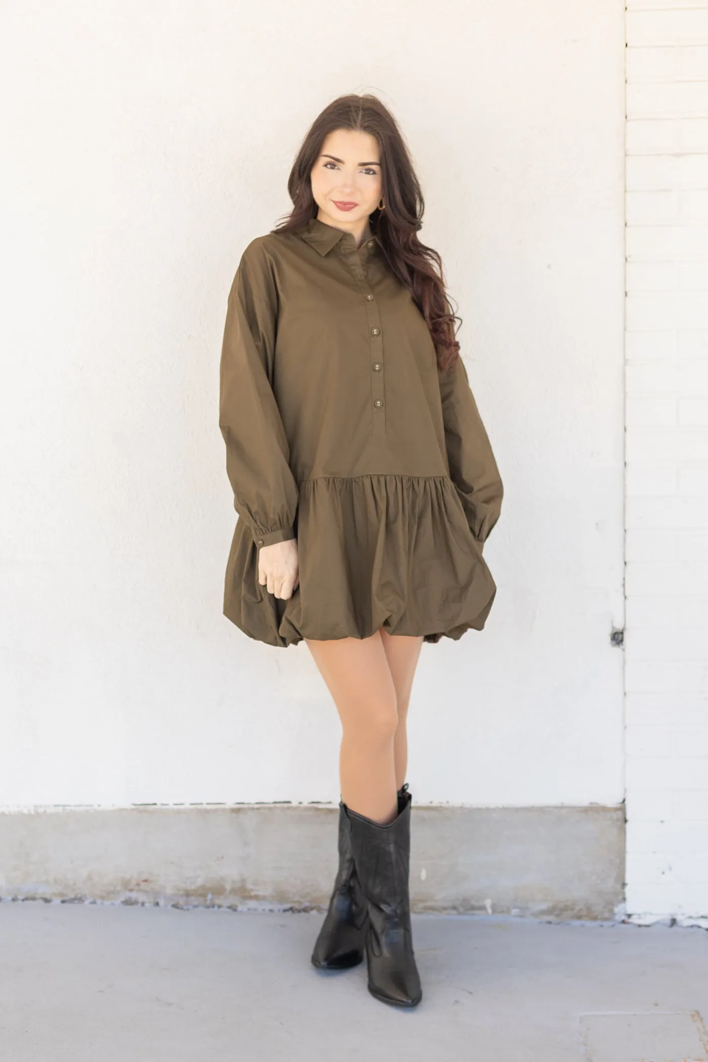 GIANNA OLIVE DRESS