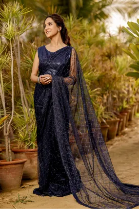 Glitter Net Sequins Luxury Saree | TITLIYAN | SR202127