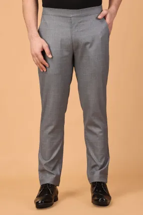 Graphite Checked Comfort Fit Trousers