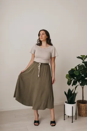 Helen Midi Skirt in Olive