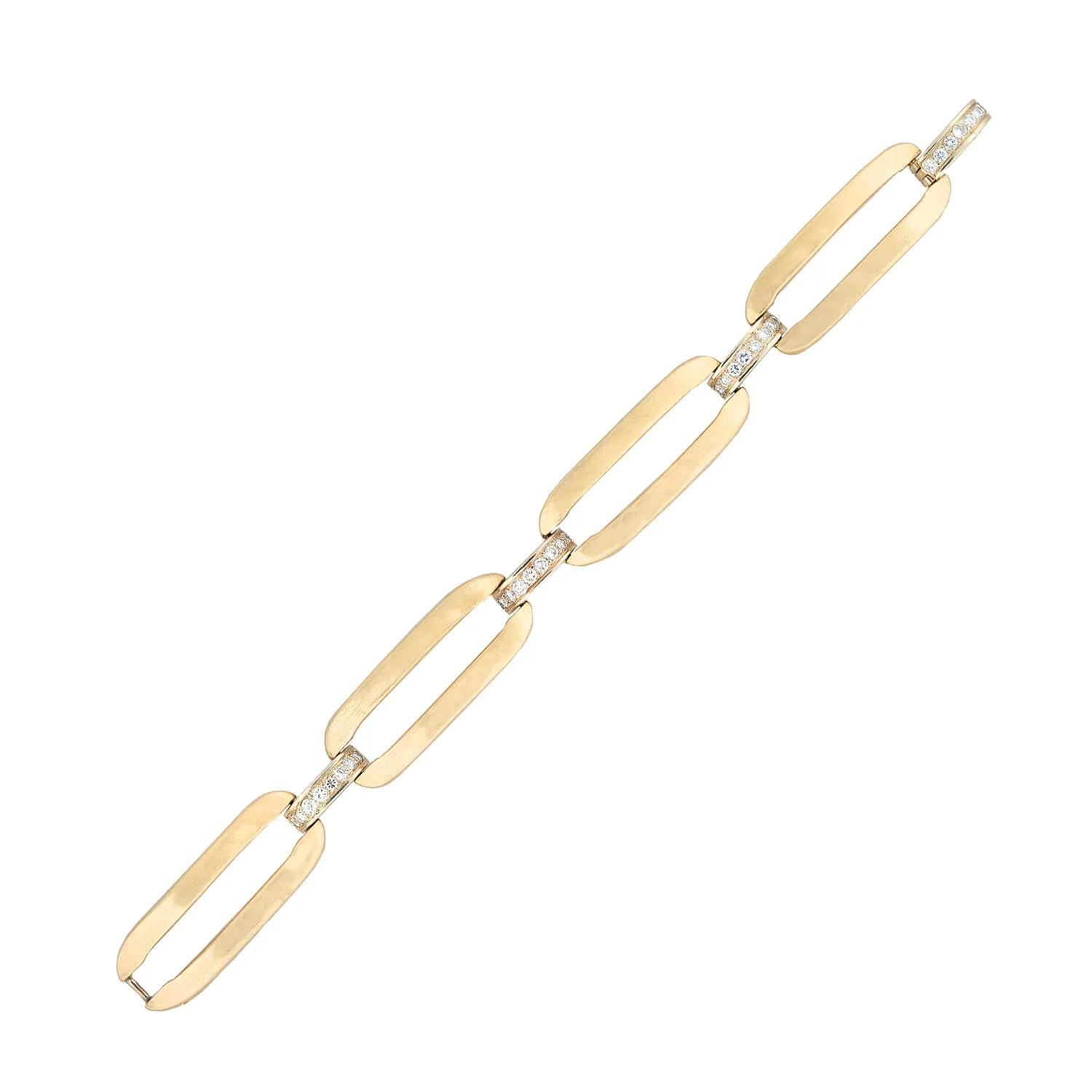 IVANKA Estate 14kt   Diamond Link Bracelet 38.9g