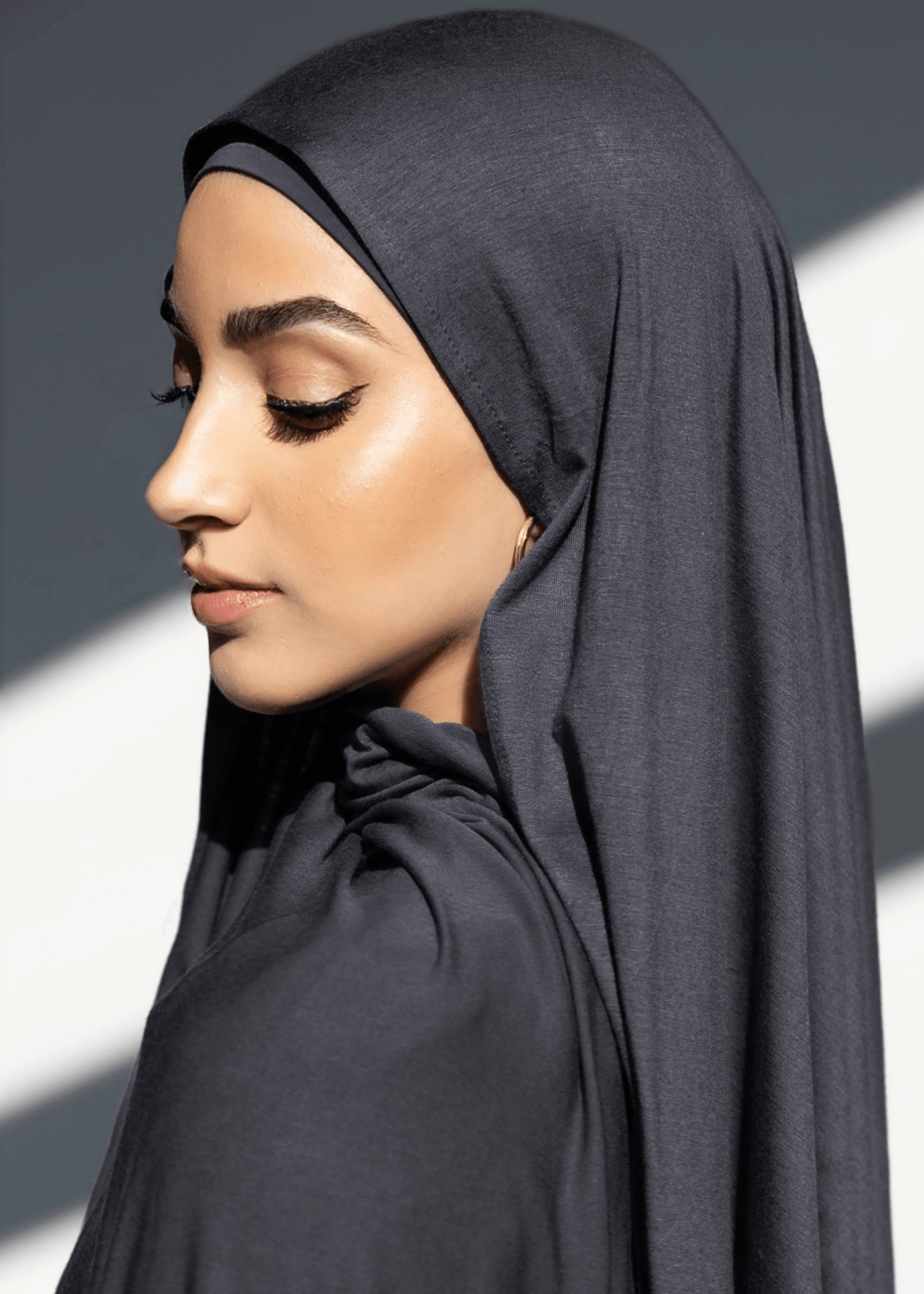 Jersey Matching Hijab & Undercap Set - Graphite