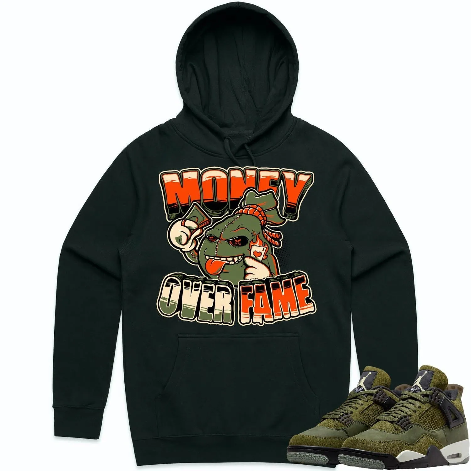 Jordan 4 Craft Olive 4s Hoodie to Match - CELADON MOF