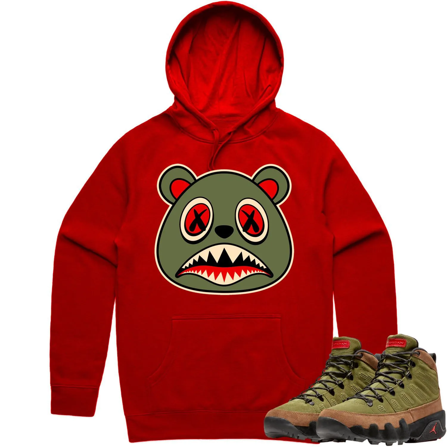 Jordan 9 Beef Broccoli 9s Hoodie to Match - OLIVE BAWS BEAR