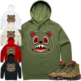 Jordan 9 Beef Broccoli 9s Hoodie to Match - OLIVE BAWS BEAR