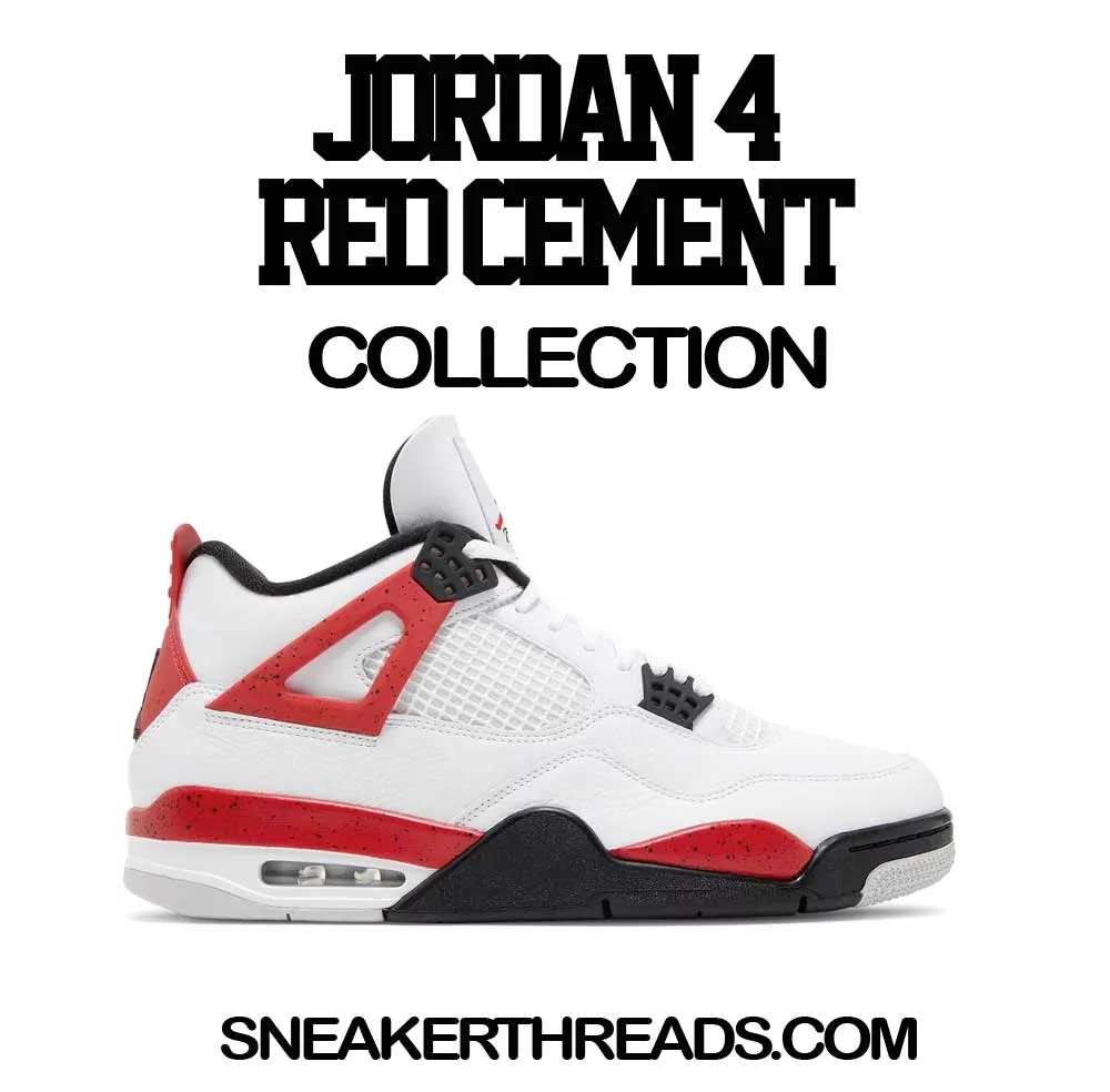 Kids Red Cement 4 Shirt - Fly Kicks - White