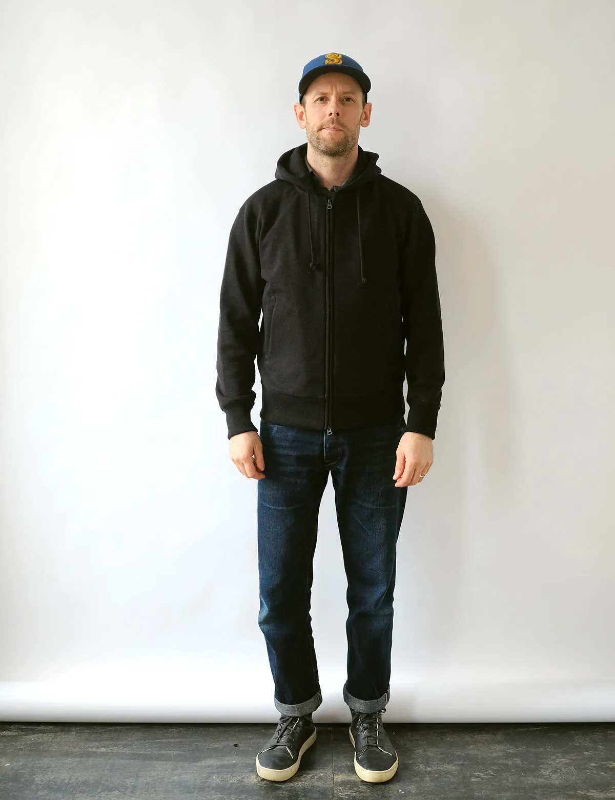 Knit Zip Parka - Black