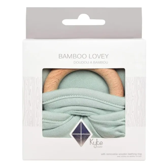 Kyte Baby Lovey with Removable Wooden Teething Ring in Sage