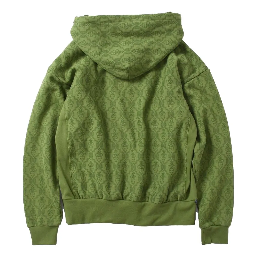 LAFAYETTE DAMASK PATTERN LAFAYETTE LOGO US COTTON HOODED SWEATSHIRT-OLIVE