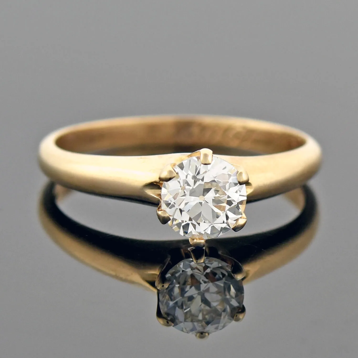 Late Victorian 14kt Diamond Engagement Ring 0.50ct