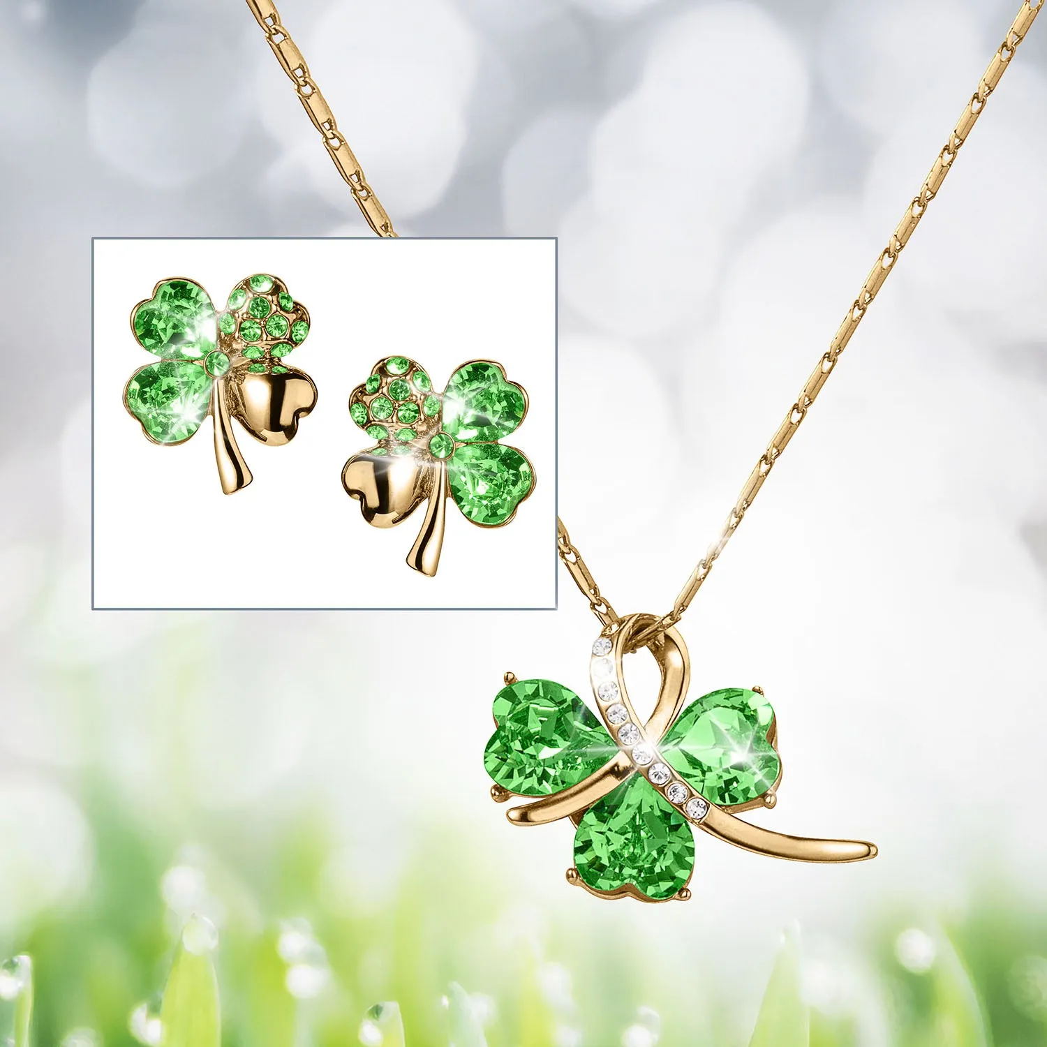 Lucky Three Leaf Clover Earrings