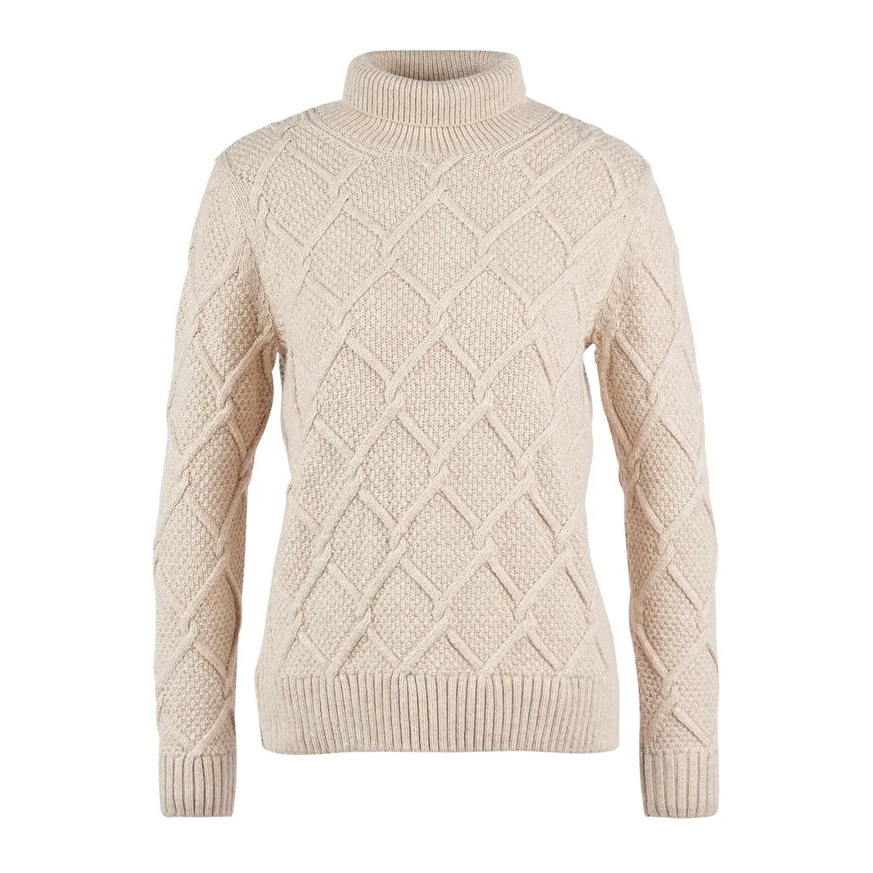 Maglione Donna Barbour Burne Roll Neck Beige