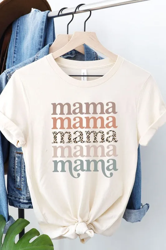 Mama Leopard Boho Graphic Tee