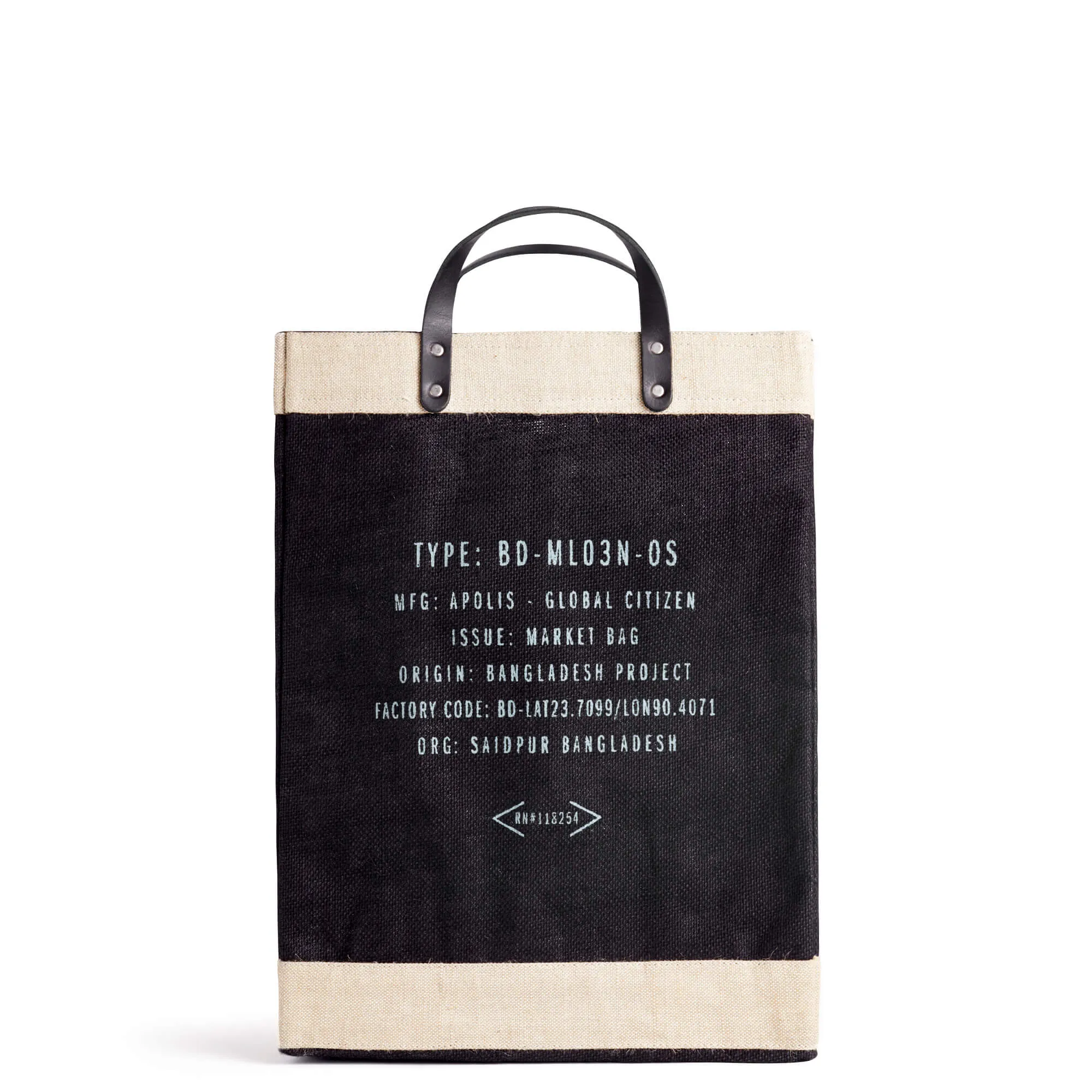 Market Bag in Black with “HIS.”