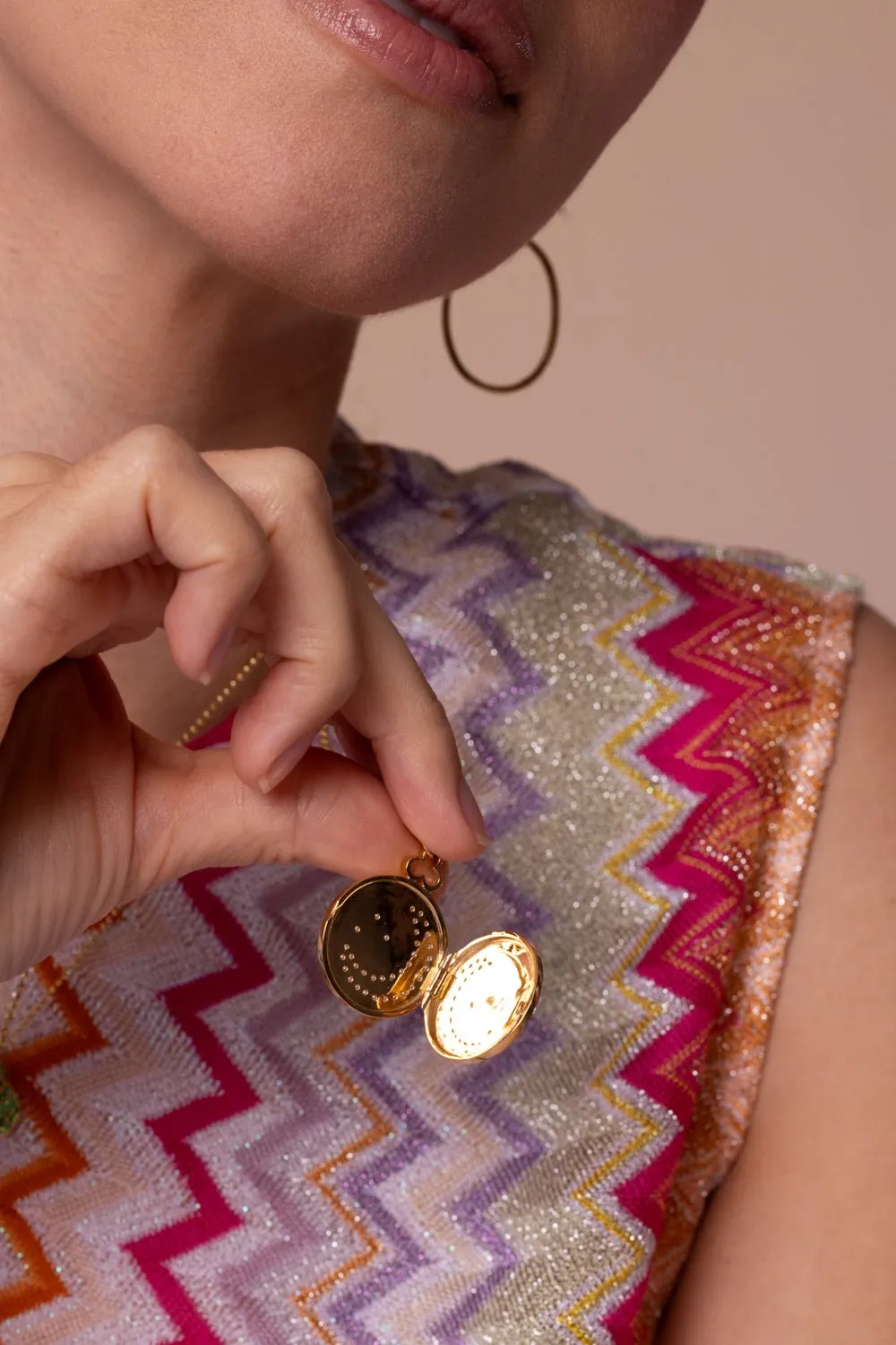 Medium Moon and Stars Locket Necklace