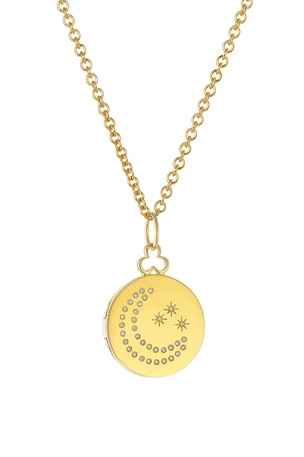 Medium Moon and Stars Locket Necklace