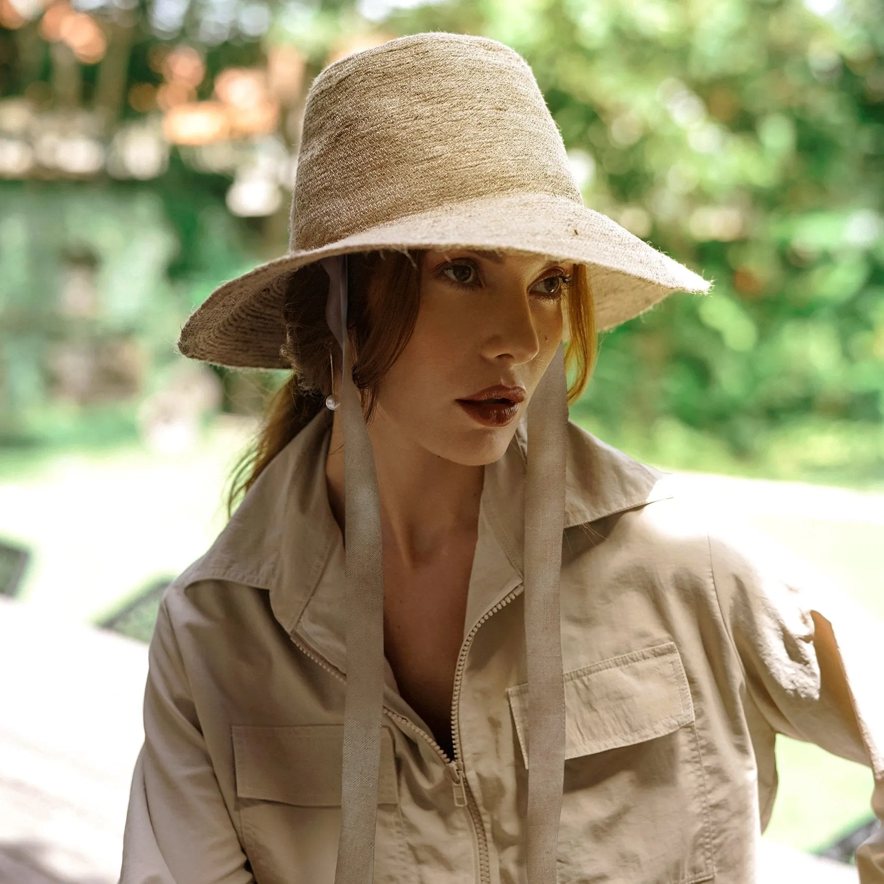 MEG Jute Straw Hat, in Nude Beige