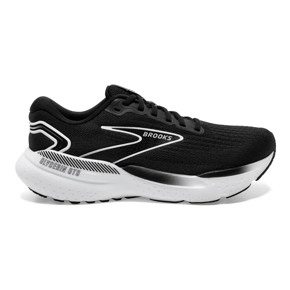 Men's Brooks Glycerin GTS 21, Black/Grey/White, 11.5 2E Wide