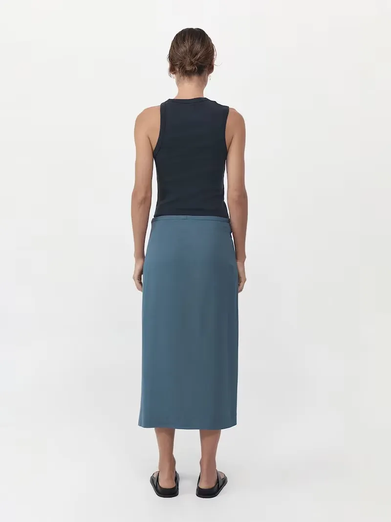 Midi Wrap Skirt - Slate