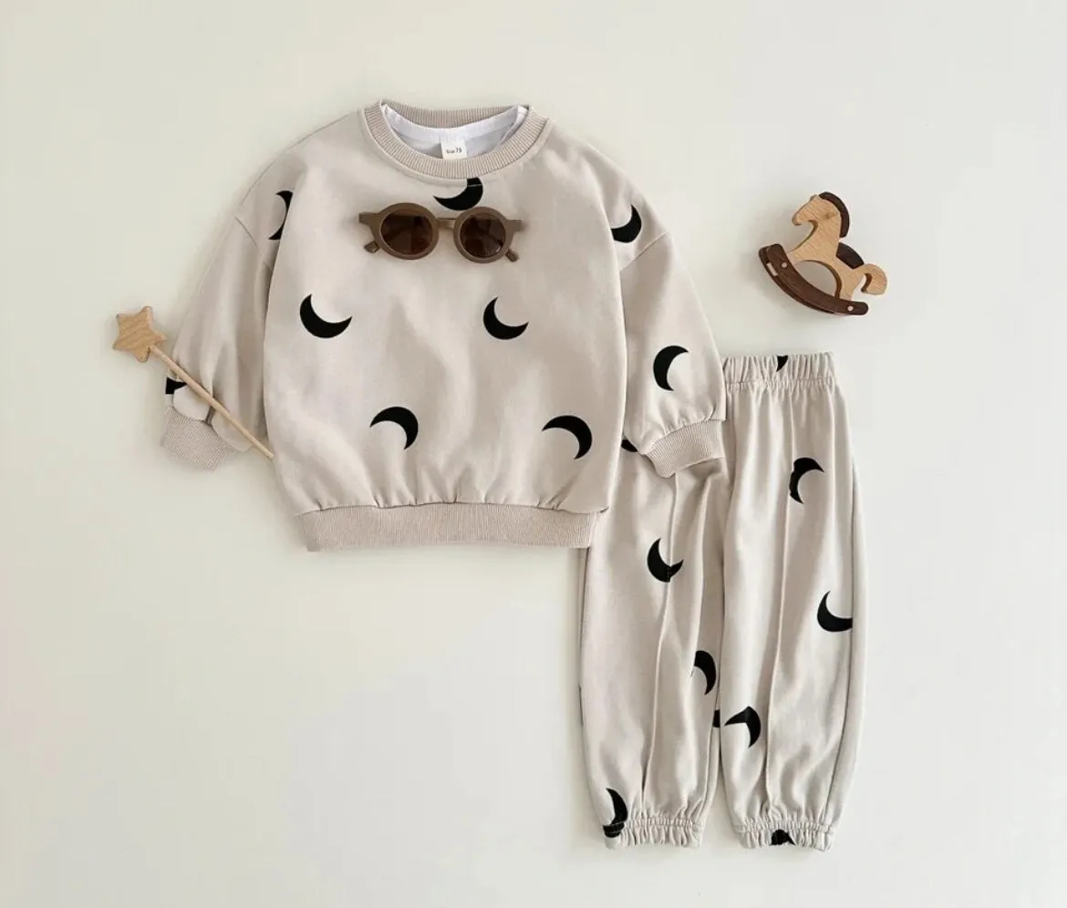 “Moons”, Long-Sleeved   Pants, 2 piece set