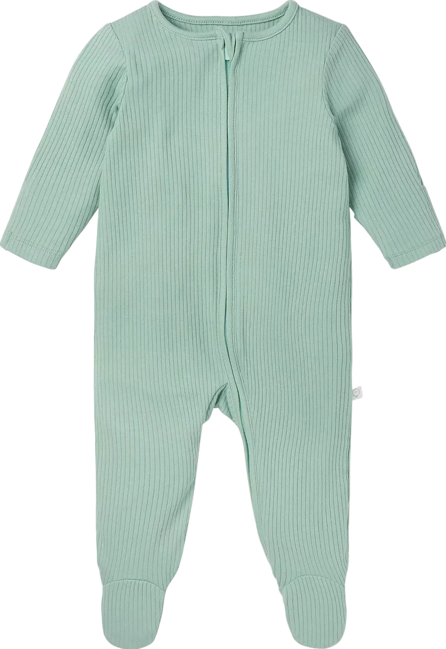 Mori Baby Mint Green Bamboo/organic Cotton Ribbed Clever Zip Sleepsuit BNWT 3-6 Months