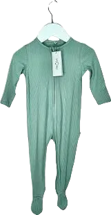 Mori Baby Mint Green Bamboo/organic Cotton Ribbed Clever Zip Sleepsuit BNWT 3-6 Months