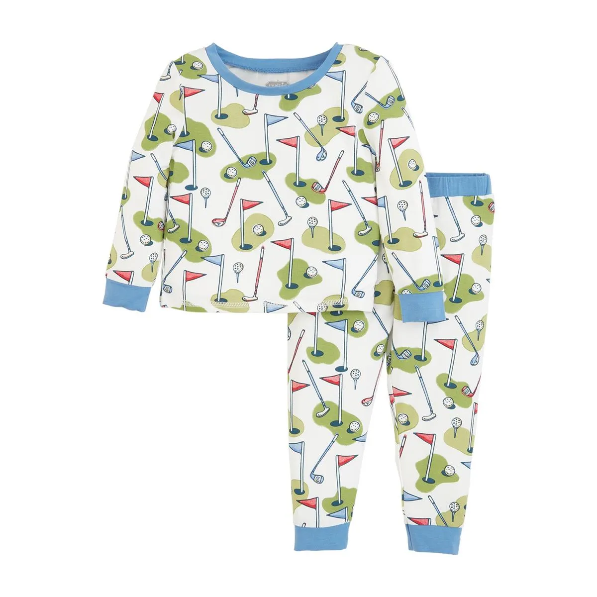 Mud Pie Blue Golf 2pc Bamboo Pajama Set