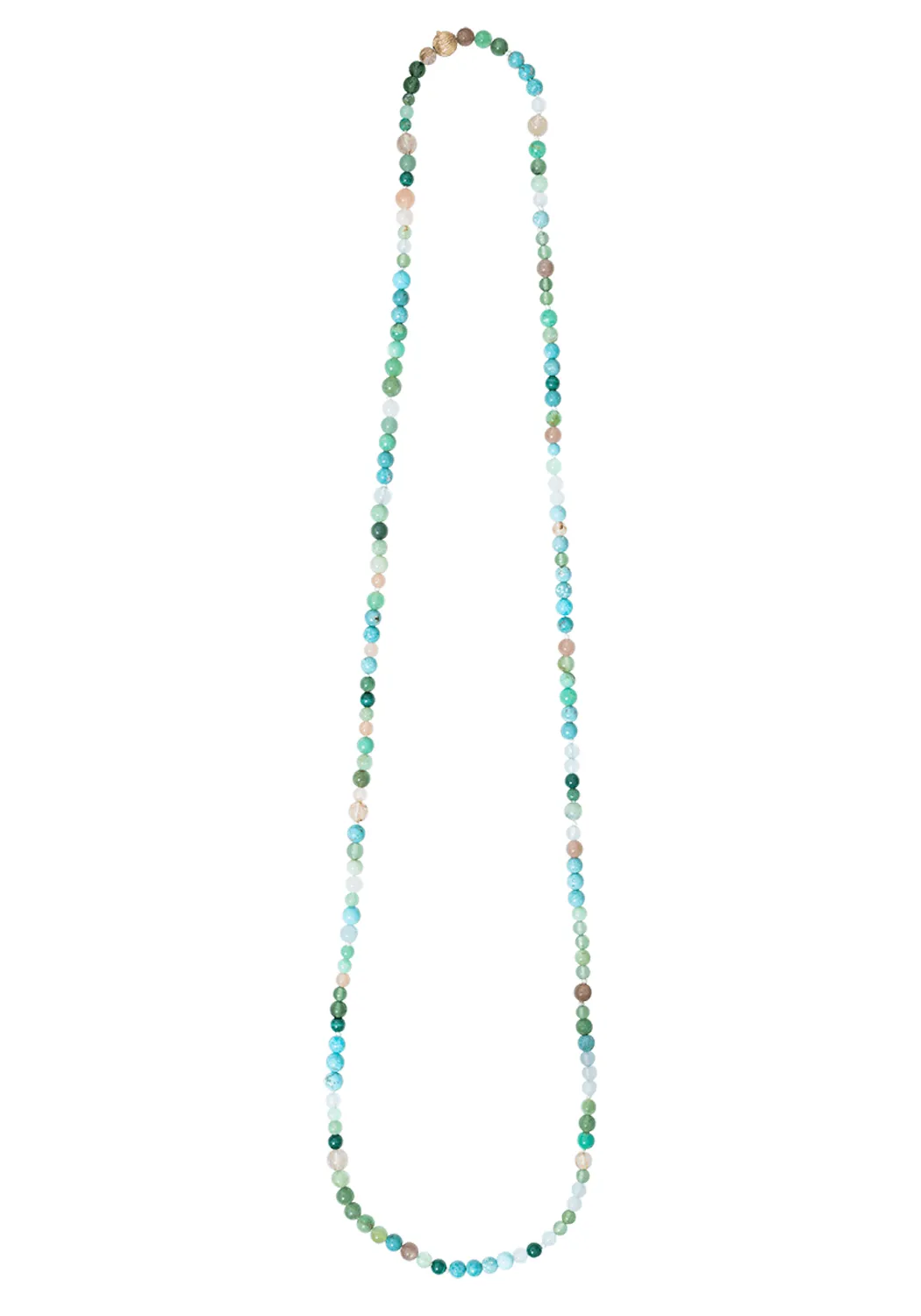 Ole Lynggaard Mixed Turquoise Bead Necklace with 18KYG Clasp