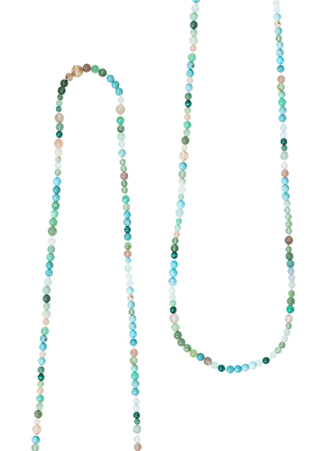 Ole Lynggaard Mixed Turquoise Bead Necklace with 18KYG Clasp