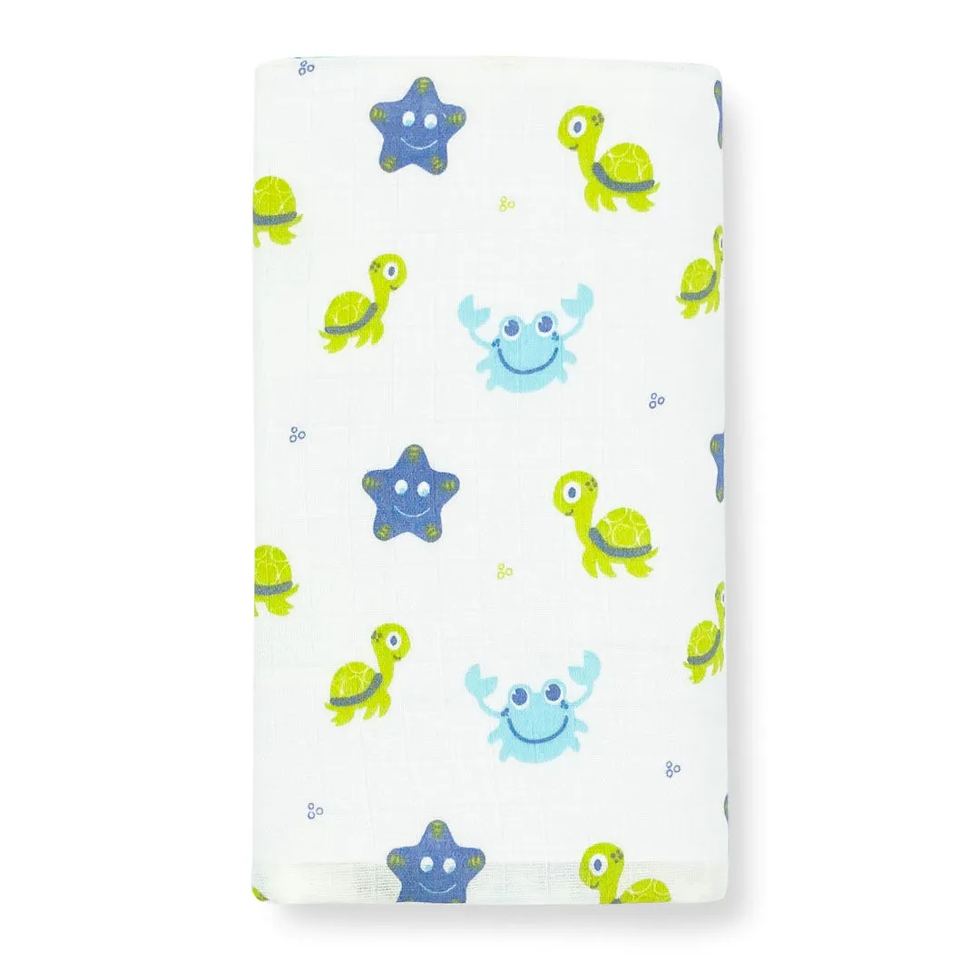 Organic Bamboo Jabla   Muslin Swaddle / Towel - 3 1 Combo