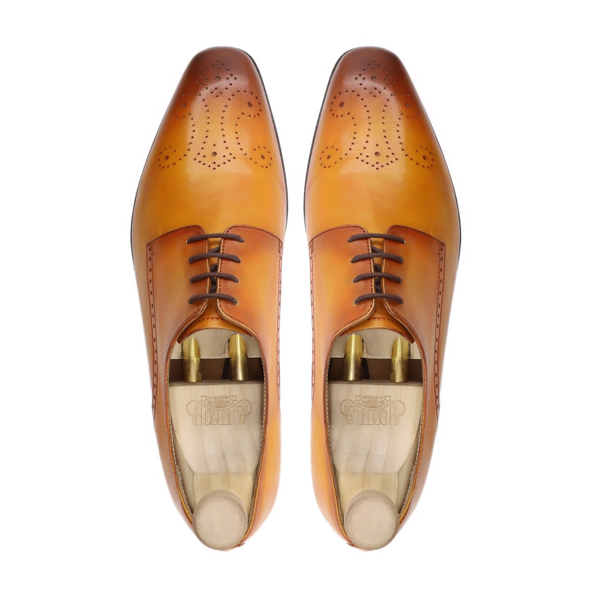 Ormoz - Men's Burnish Yellow Calf Leather Derby Shoe