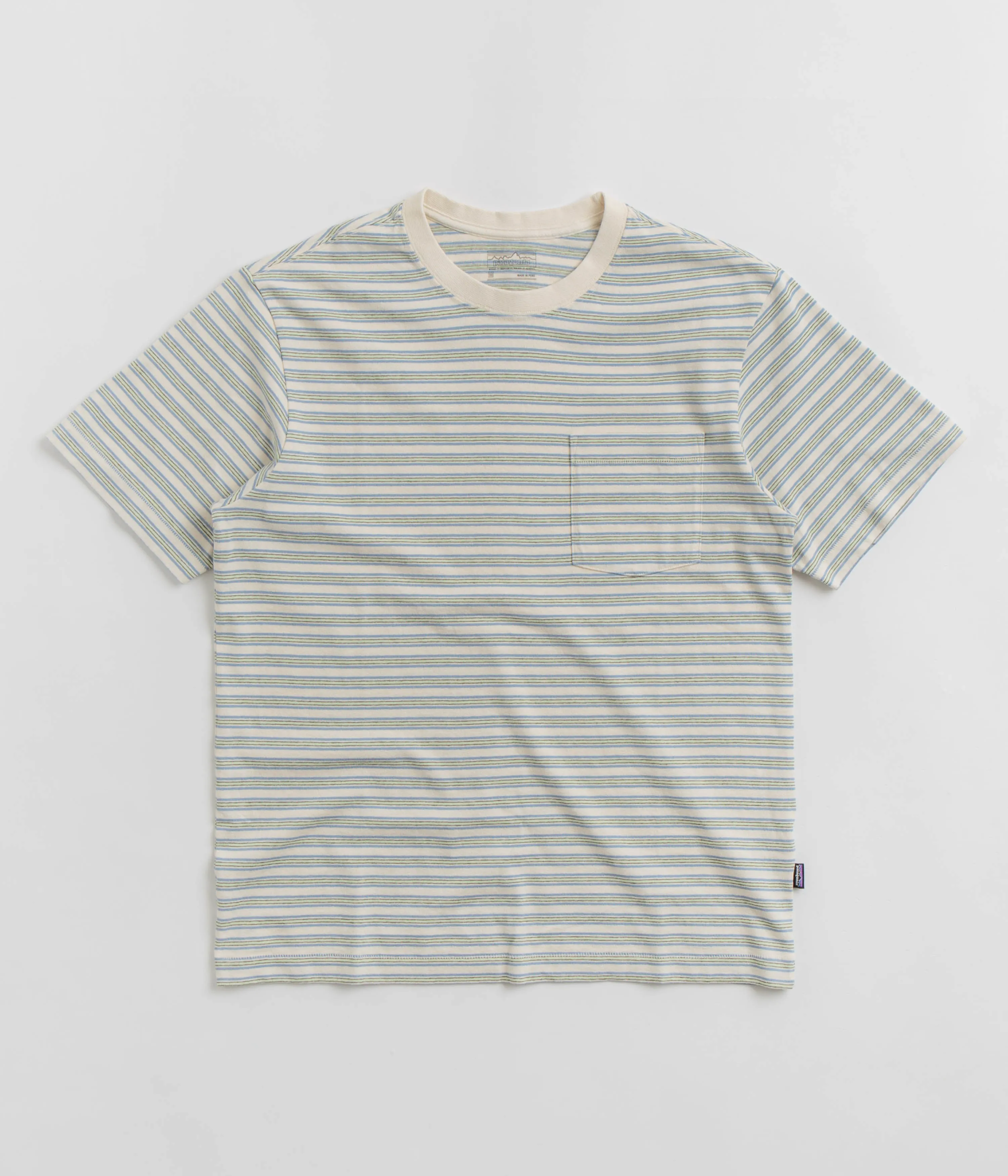 Patagonia Cotton in Conversion Pocket T-Shirt - Hidden Stripe: Natural