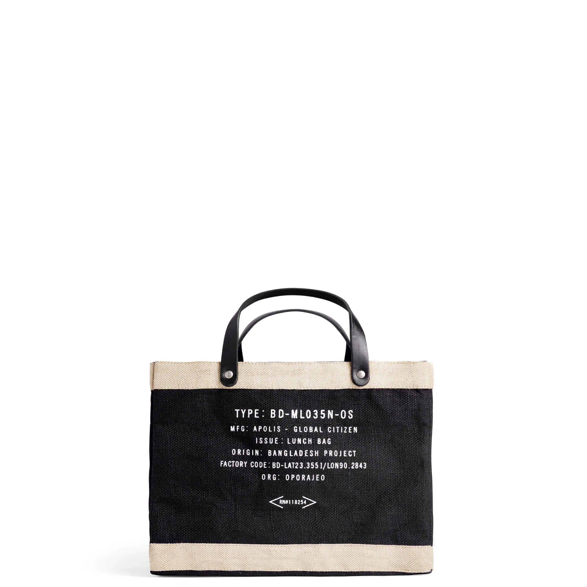 Petite Market Bag in Black with “LOVE”