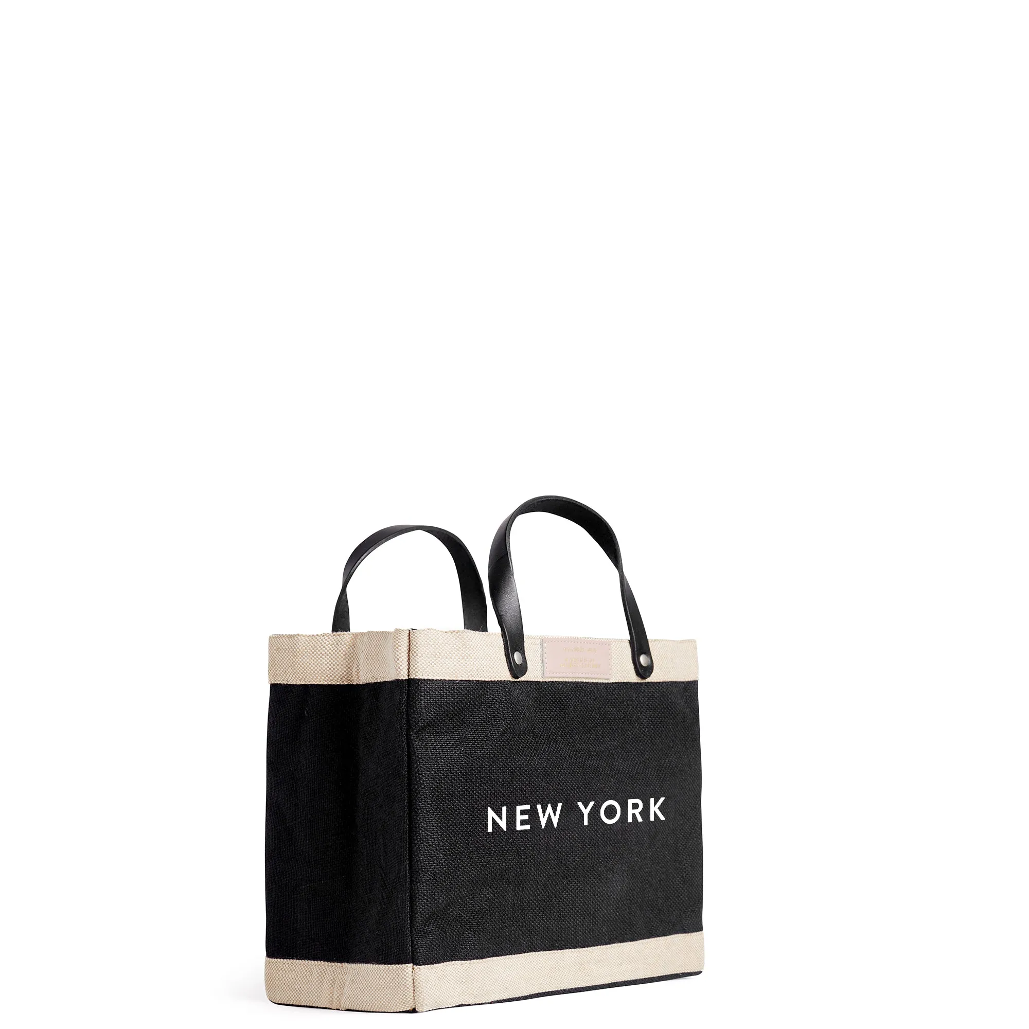 Petite Market Bag in Black with “NEW YORK”