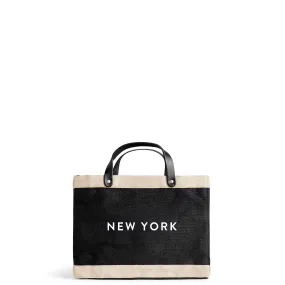 Petite Market Bag in Black with “NEW YORK”