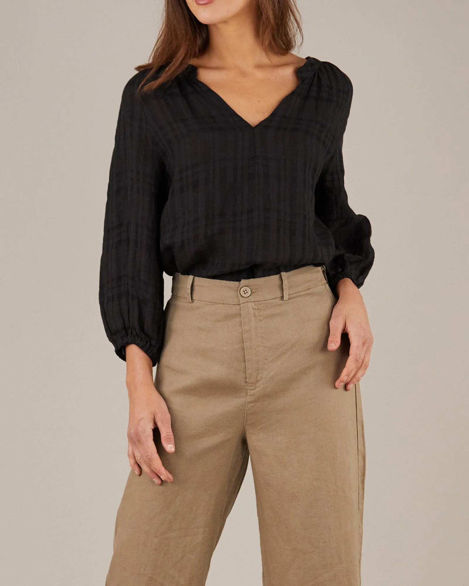 Pila Linen Blouse - Black